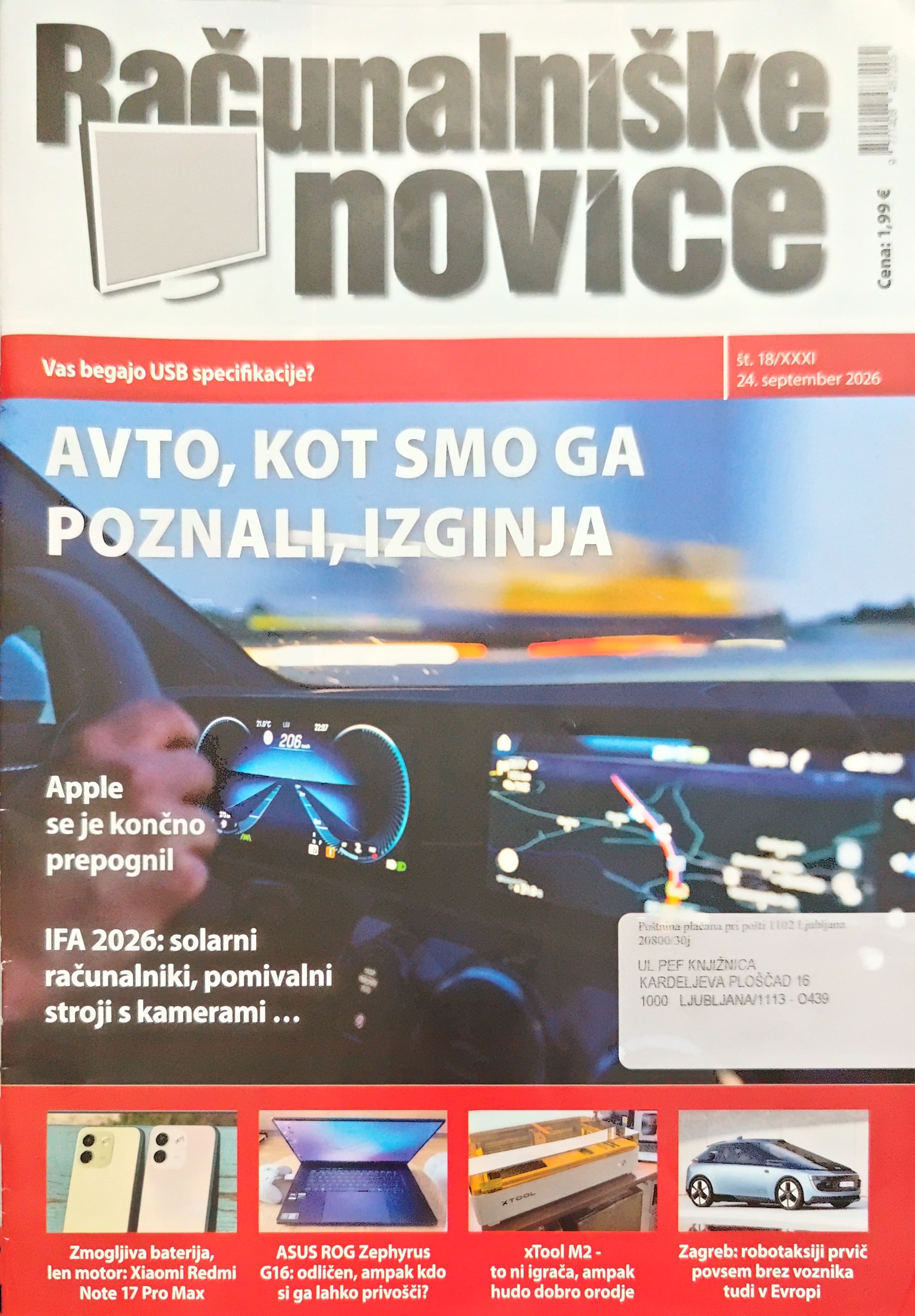 Naslovnica revije Računalniške novice